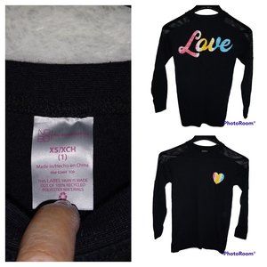 NOBO No Boundaries Recycled Blend Black Long Sleeve Top Women's Size XS …